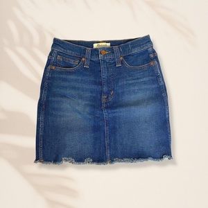 Madewell high waisted denim mini skirt